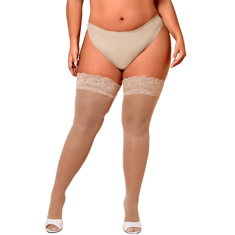 Women Plus Size Fat Sexy Stockings Lace Top Strap Anti-skid Thigh high black Lace Stocking Female Gift Night club wear Stockings XXXL