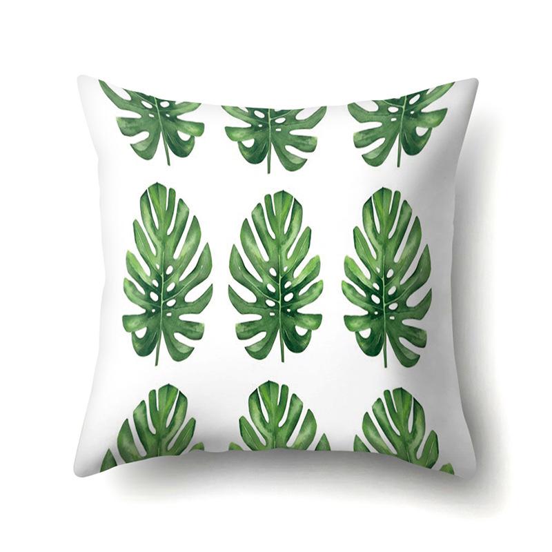 Polyester Pillowcase Nordic Plant Ins Style Flower Print Peach Leather Velvet Pillowcase