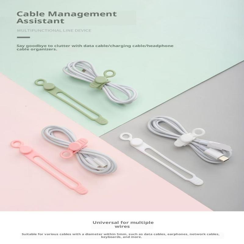 Silicone Cable Ties,Cord Organizer,Cable Straps,Reusable Cord Ties,Travel Cable Organizer ,Cute Elastic Tie, Wire Ties