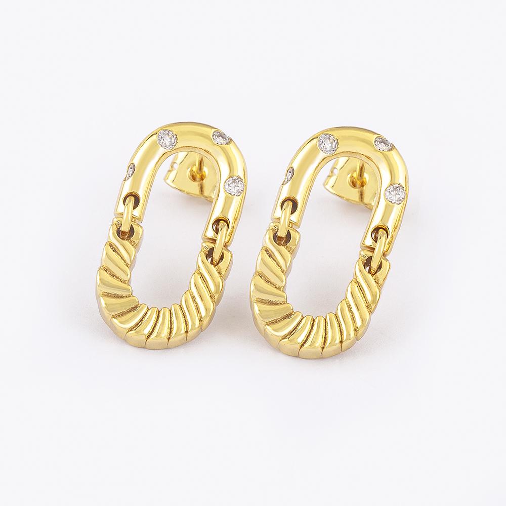 Nidin High Quality Rock Accessories Hoop Earrings Cool Hip Hop Style for Women Zircon Ear Jewelry Punk Korean Fashion Party Gift