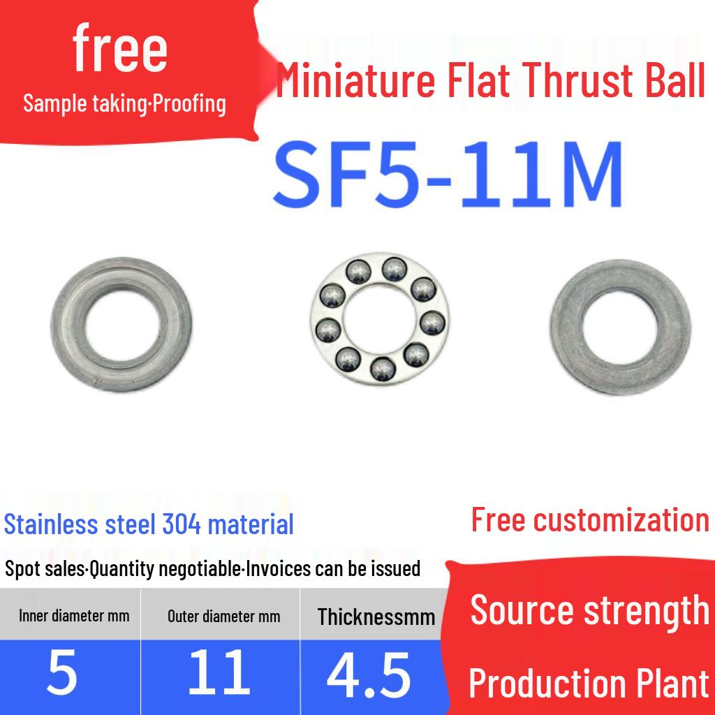 Stainless Steel 304 Miniature Thrust Ball Bearings (ID 2-12mm)