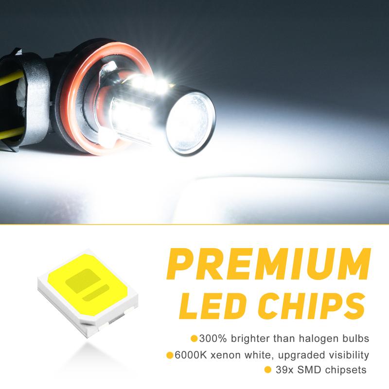 For Toyota RAV4 RAV 4 2006- 2015 2016 2017 2018    CHR C-HR 2016- White LED Fog Lamp Buls Front Fog Light Canbus