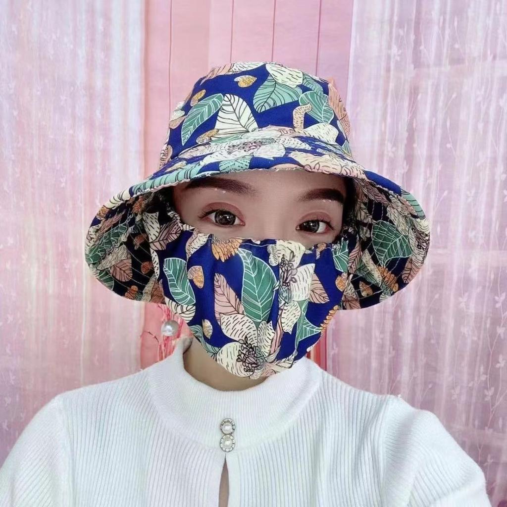 Premium Summer New Hat Mask Integrated Sun Hat Sun Protection Large Brim Mask Veil Summer Tea Picking Cycling