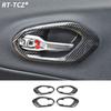 4x Interior Door Handle Bowl Cover Trim For Jeep Cherokee 2014- Carbon Fiber