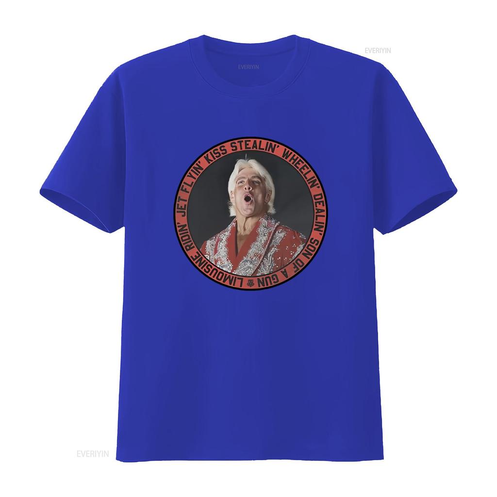 Ric Flair Mens Kiss Stealin Jet Flyin Wheelin Dealin Son Of A Gun T Shirt New L Vintage Washed Slightly Graphic Unisex