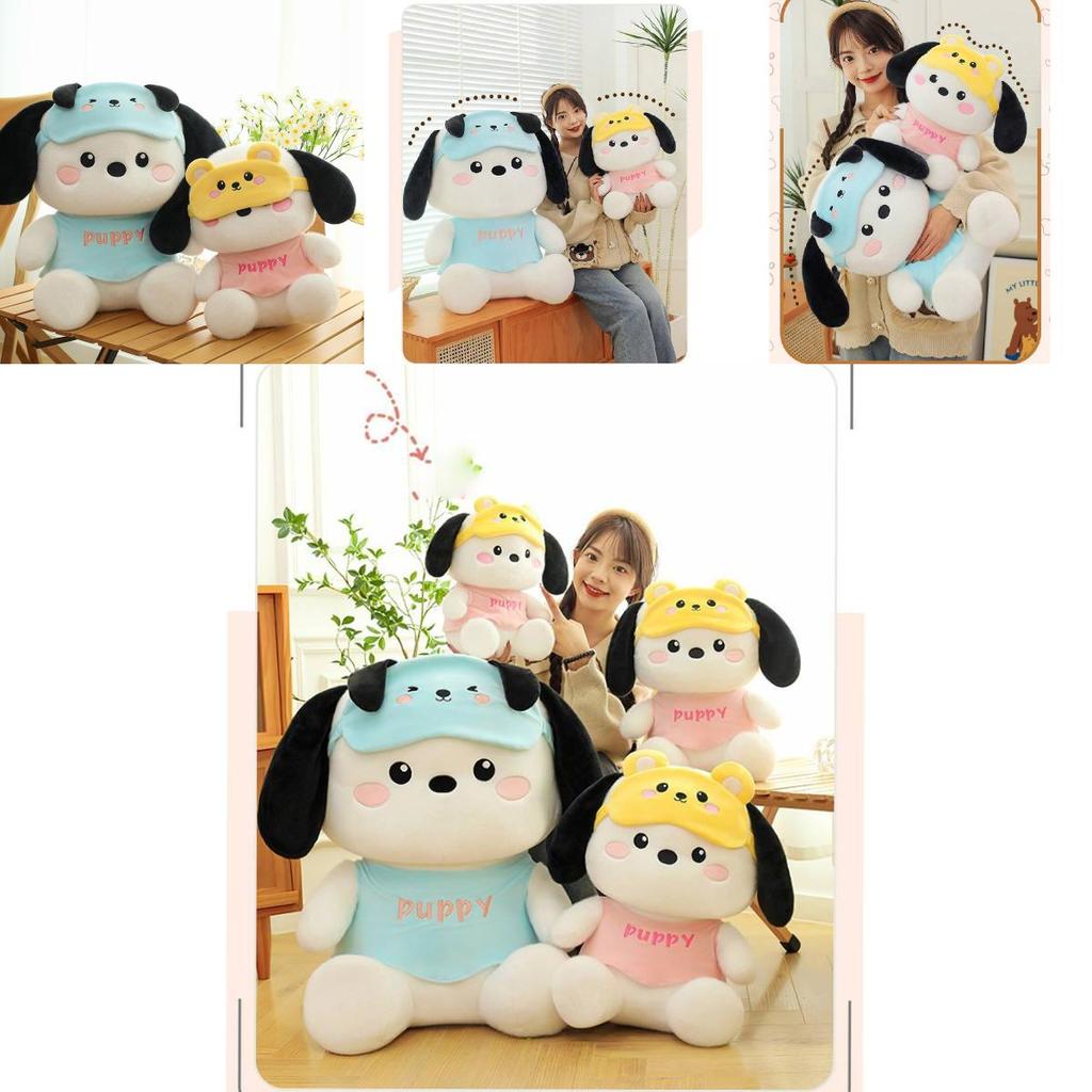 Cute And Soft Pochacco Dog Plush Toy Cartoon Doll For Girls With Eye Mask Feature