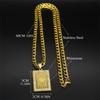 Thailand Schrift Boeddhistische Plaquettes Lotus Hanger Ketting voor Vrouwen Mannen Roestvrij Staal Goudkleurige Medaille Punk Amulet Sieraden