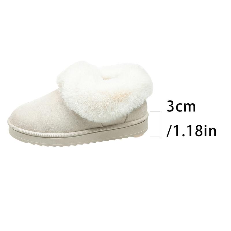 

Fashion Comfort Thick Sole Non Slip Ankle Boots Women Faux Fur Thicken Plush Cotton Padded Shoes Plus Size Warm Platform Snow Boots 44 белый