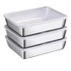 Stainless Steel Square Tray with Lid and Magnetic Fresh-Keeping Box for Household Use