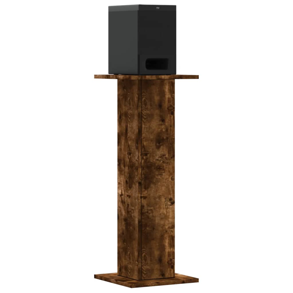 Speaker Stands (2 Pcs) Smoked Oak 30 X 30 X 80 Cm Engineered Wood