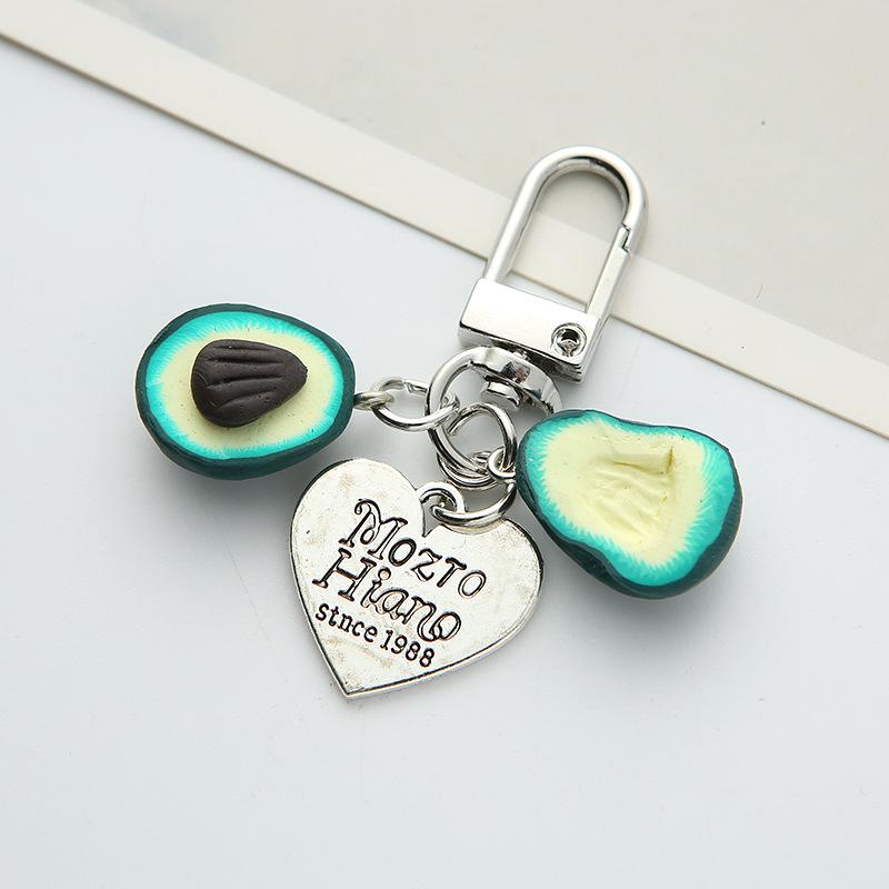 Avocado Heart AirPods Keychain: Cute Girly Bag Charm Pendant