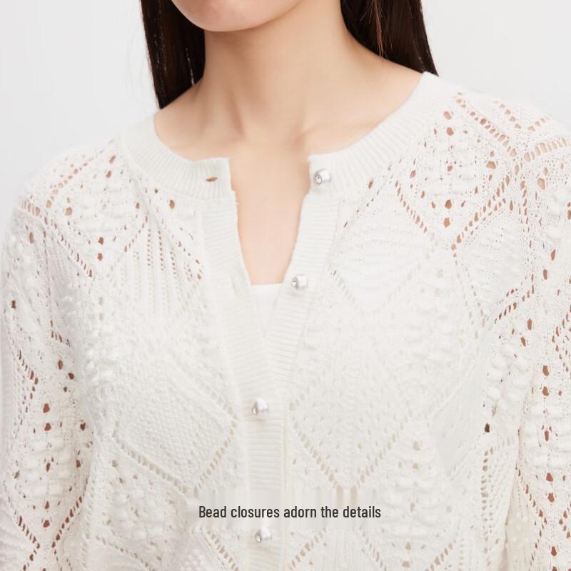 VEROMODA Women's Pure Cotton Ribbed Knit Cardigan