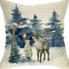Nordic Christmas Snowman Pillowcase Linen Sofa Cushion Pillowcase New Style Christmas Pillowcase