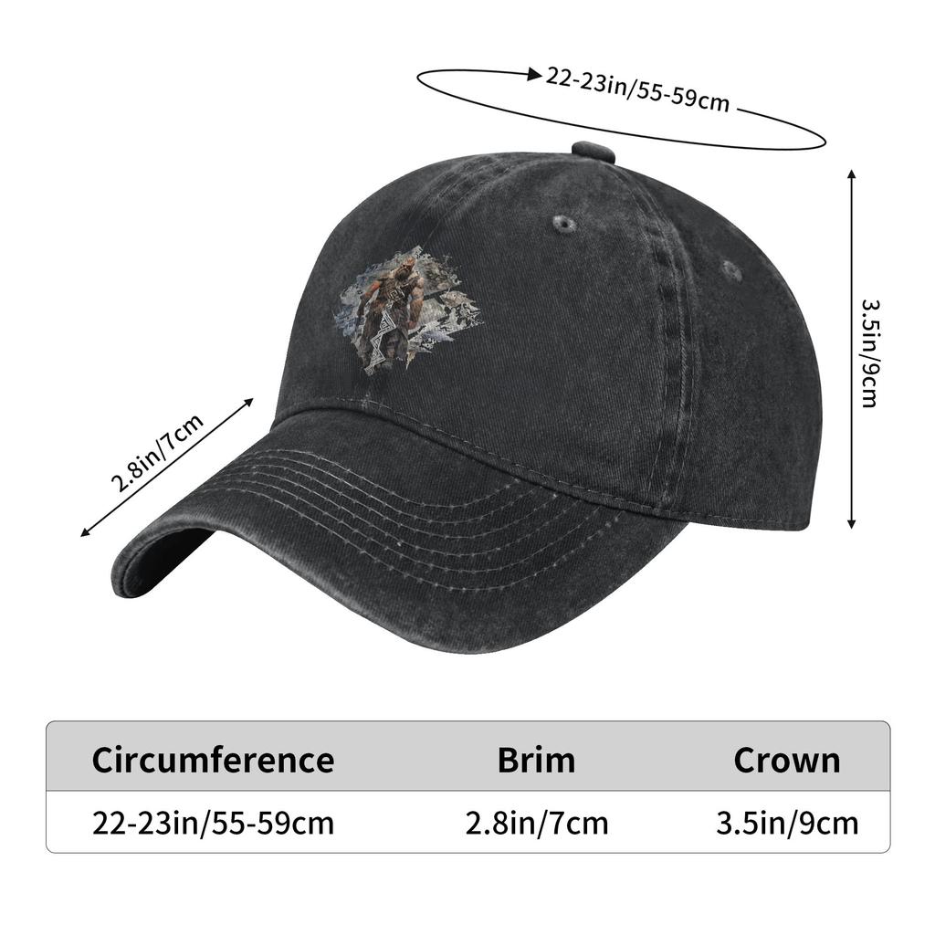 Kratos Warrior God of War Baseball Cap Casual Distressed Denim Sun Cap for Men Women Outdoor Activities Adjustable Caps Hat