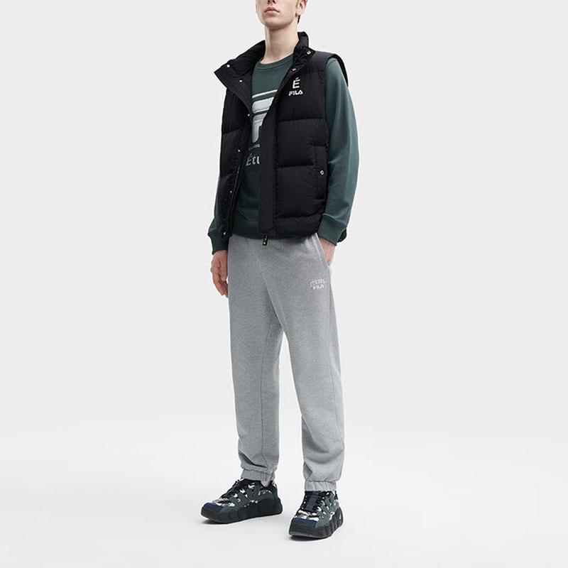 Fila X Études Collaboration Solid Color Stand Collar Casual Down Vest Men Vests Legendary-Blue F11M346904F-NV