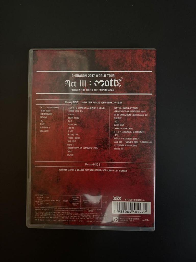 [USED] G-DRAGON Act lll : motte 2017 JAPAN