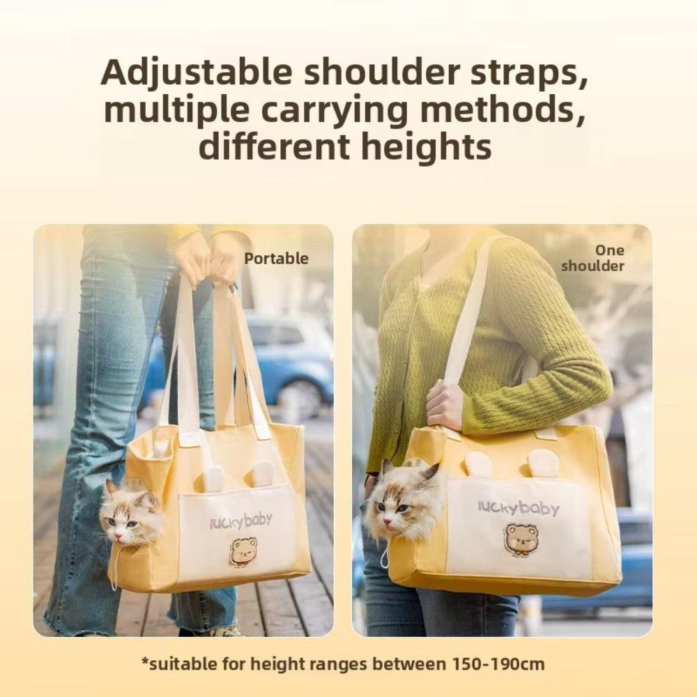 Comfortable Cats Dog Carrier Canvas Outdoor Cat Carrier Bag Travel Cat Handbag  Pet Outing