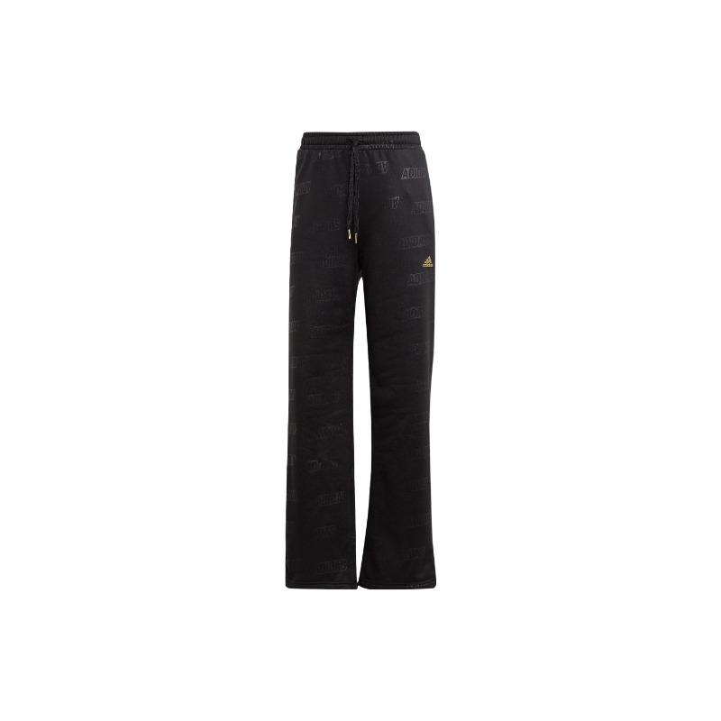 adidas Women's Embossed Logo Wide-Leg Pants Black IA3178