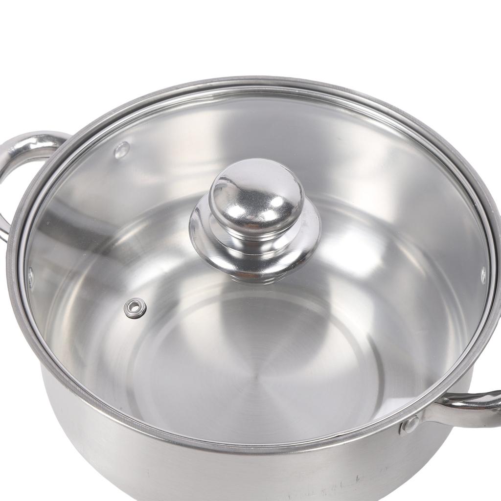 6-teiliges Edelstahl-Topf- und Pfannen-Set Gleichmäßige Erwärmung Verdickt Leicht zu reinigendes Kochgeschirr-Set mit Deckeln