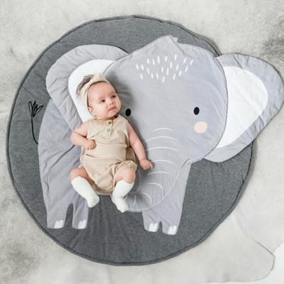 Baby Play Mat Soft Material Baby Crawling Pad Circular Design Infant Activity Mat with Animal Pattern Infant Crawling Pad