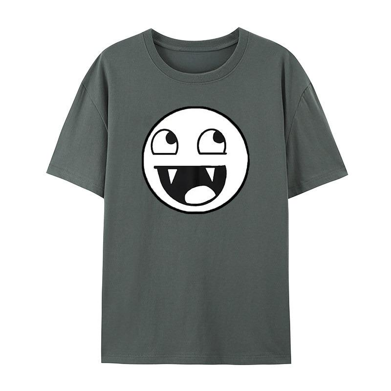 Trendy Classic and Fun Face Emojis Blue Casual Tshirts Mens and Womens Luxury Brand Tops