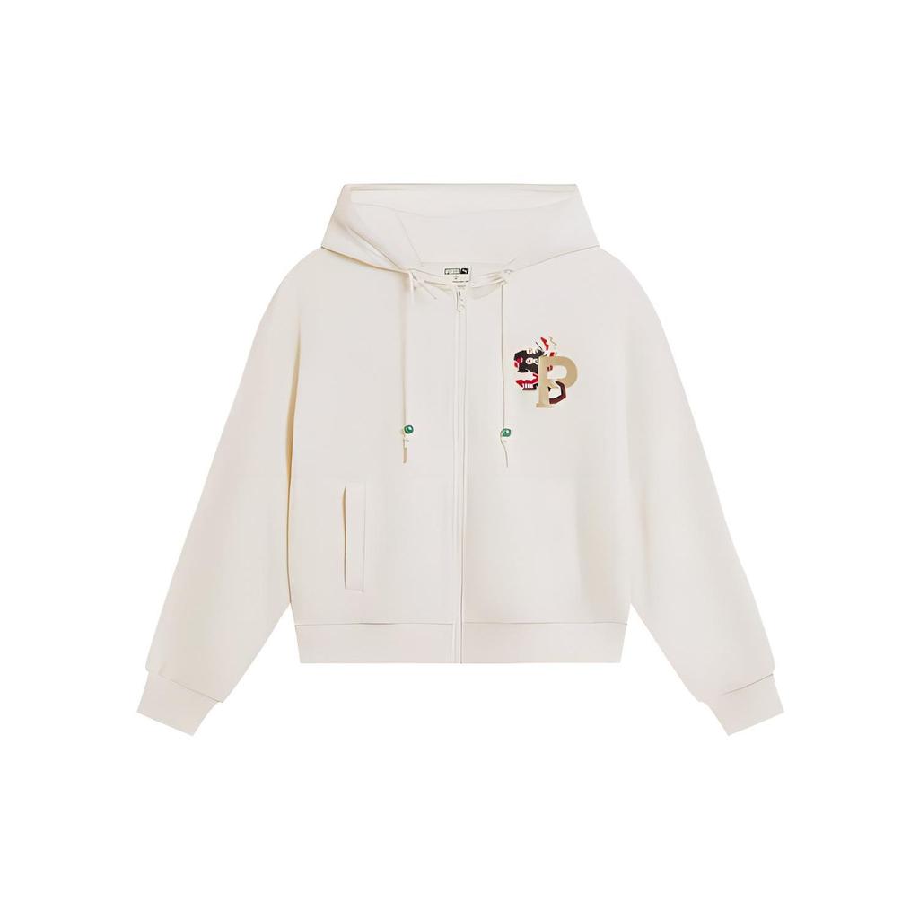 Puma Cny Series Cartoon Anime Pattern Knitted Hooded Sports Sweatshirt Women Sweatshirt Off-White 627272-65