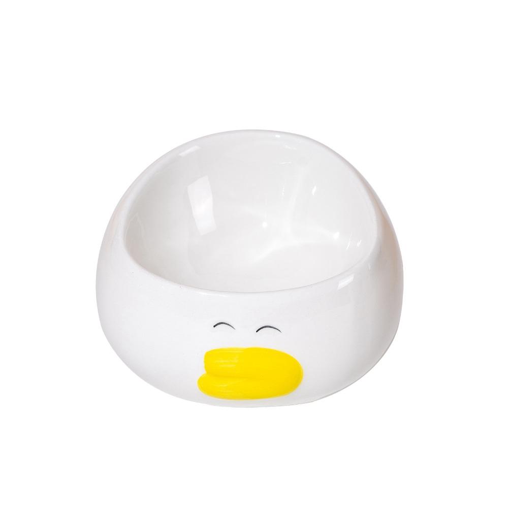 Slanted Mouth Ceramic Cat Bowl Anti Black Chin Creative Cat Bowl Anti-Tipping Bowl Pet Feeding