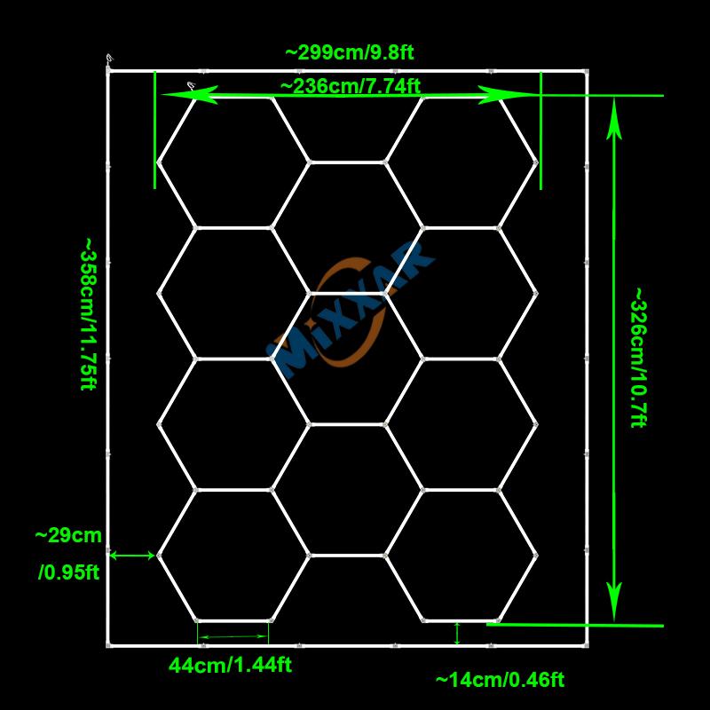 ZK20 110V-240 Honeycomb Hexagon Ceiling Lamp Car Lighting for Garage Hexagon Led Light for Auto Detailing Wash Beauty Station