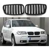 Front Matte Black Front Center Kidney Grille Compatible with BMW E83 LCI X3 2007-2010 Grill