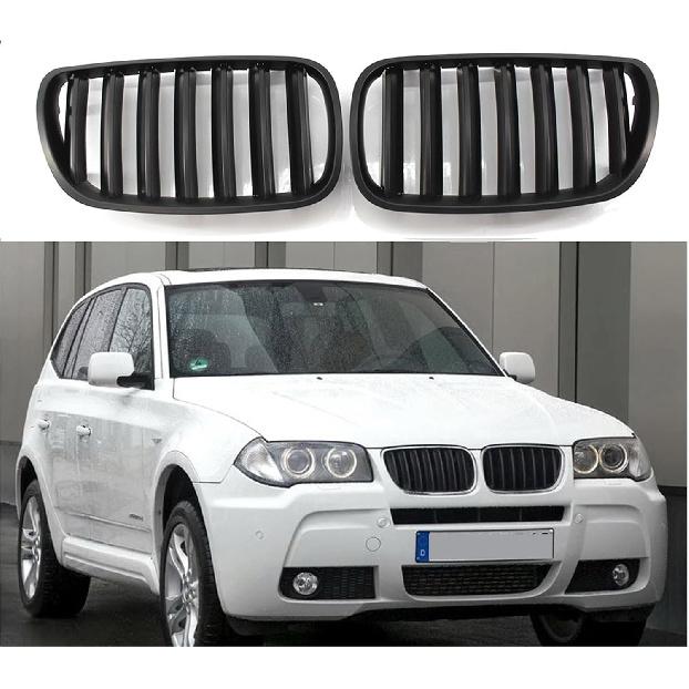 Front Matte Black Front Center Kidney Grille Compatible with BMW E83 LCI X3 2007-2010 Grill
