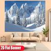 2D Scenic Mountain Tapestry, Alpine Snow Peak for Living Room