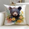 classic art theme Honey Bear Painting Cushion Cover Soft  EasyWash Pillow Case  Versatile for Couch Bed Travel and Office