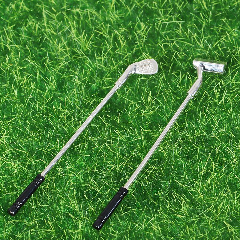 5Pcs 1:12 Dollhouse Miniature Furniture Metal Golf Clubs Set Pretend Play Toys