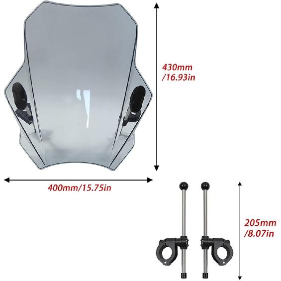 Motorcycle Windshield Screen for Himalayan for Scram411 for Himalayan for Scram 411 2022 2023 Motorcycle Windscreen Windshield Universal Windscreen