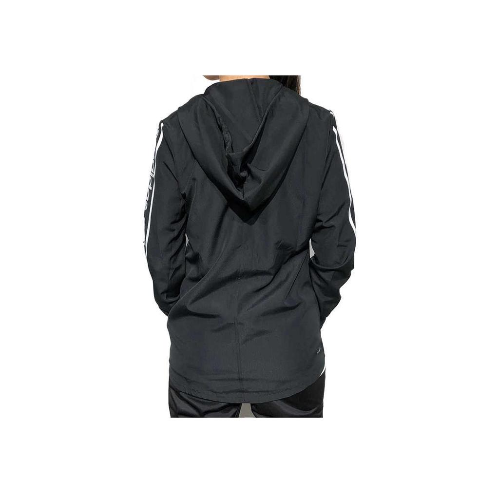 Adidas Classic Color Block Striped Hooded Zip Jacket Women Jacket Black EH6485