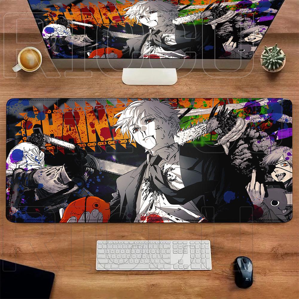 Comic Chainsaw Man XXL Mouse Pad Anime Reze Gamer Makima Gaming Accessories Large Keyboard Desk Mat Computer Keyboa
