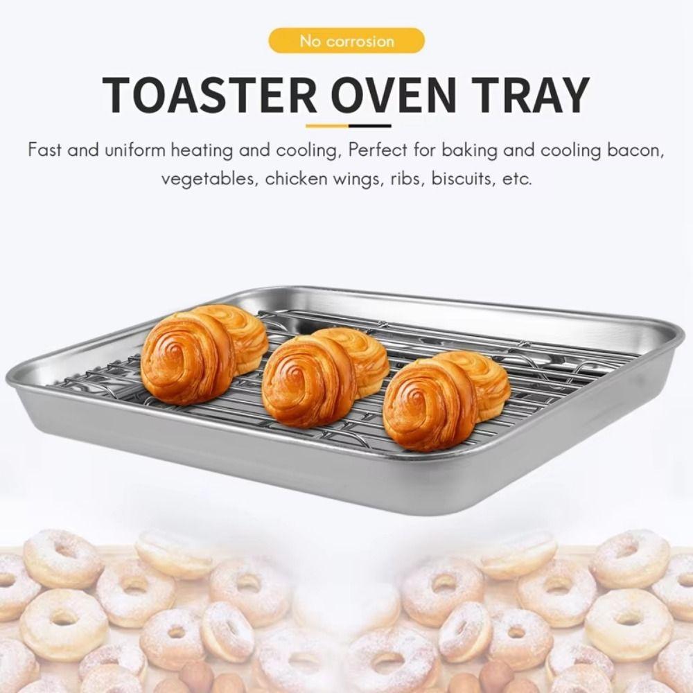 Stainless Steel Baking Pan with Rack Removable Steaming Cooling Racks Food Cooling Tray  Oven Use