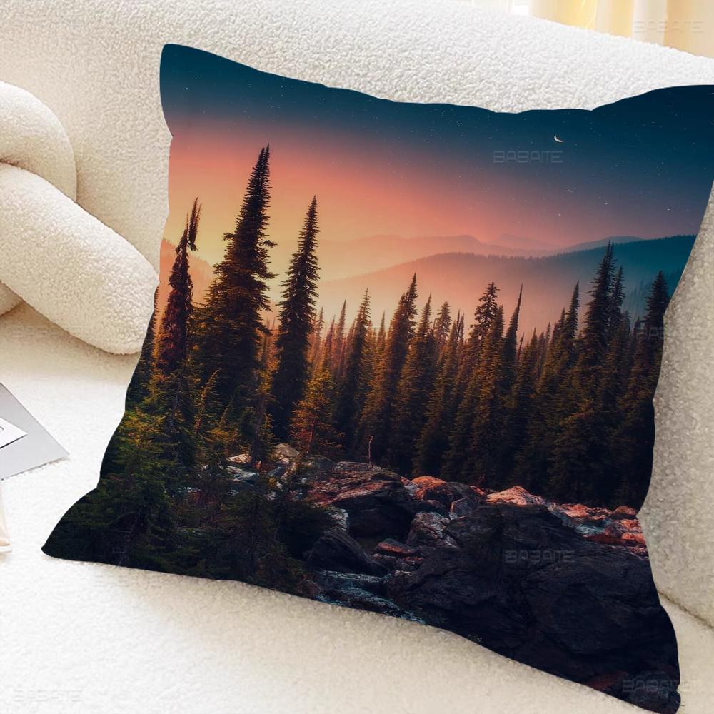 Forest Natrue Pillow Gift Home Office Decoration Bedroom Sofa Car Cushion Cover Case 45x45 16x16Inch