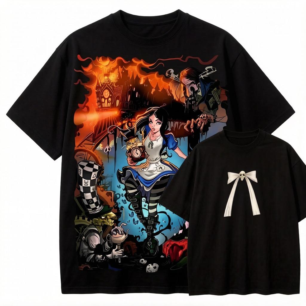 Anime Lover Washed T Shirt Year Round Clothing Personality Clothes Unisex High Quality Product Tee