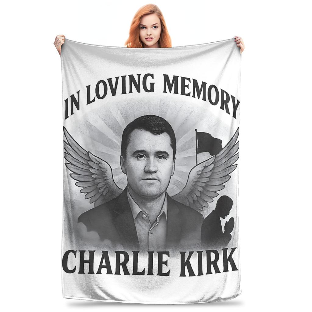 Charlie Kirk A True Patriot Blanket Quality Soft Warm Bedding Throws Spring Girls Boys Living Room Street Trend Bedspread