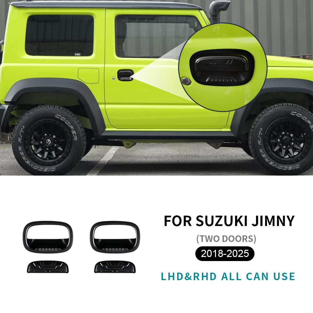 Car Outer Door Trim For Suzuki Jimny 2/4-Doors Nomade 2018-2025 Rear Trunk Cover Auto Handle Frame Matte Black Accessories