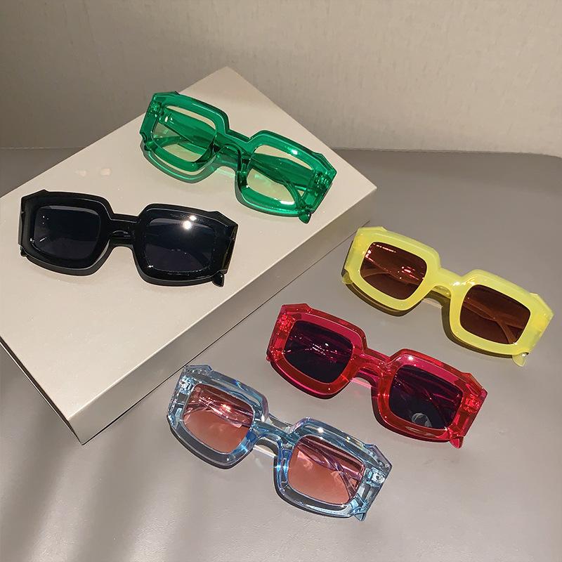 Irregular full frame candy color colorful sunglasses fashion personality trend street shot high value sunglasses