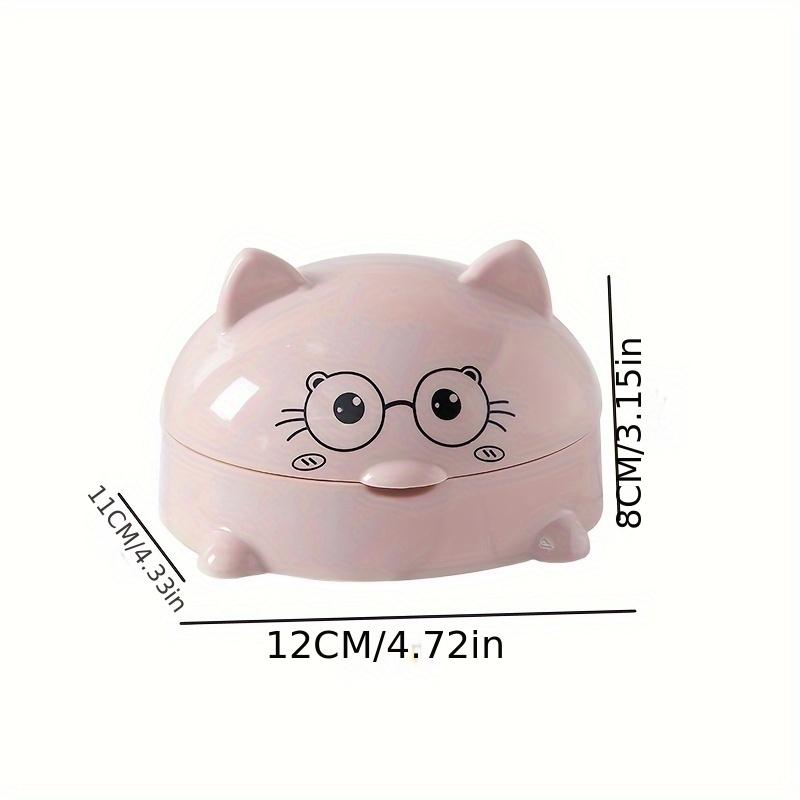 Large Cartoon Soap Dish with Lid - Drainable, Oval Plastic Holder for Bathroom Essentials, Soap Box, Nordic Style