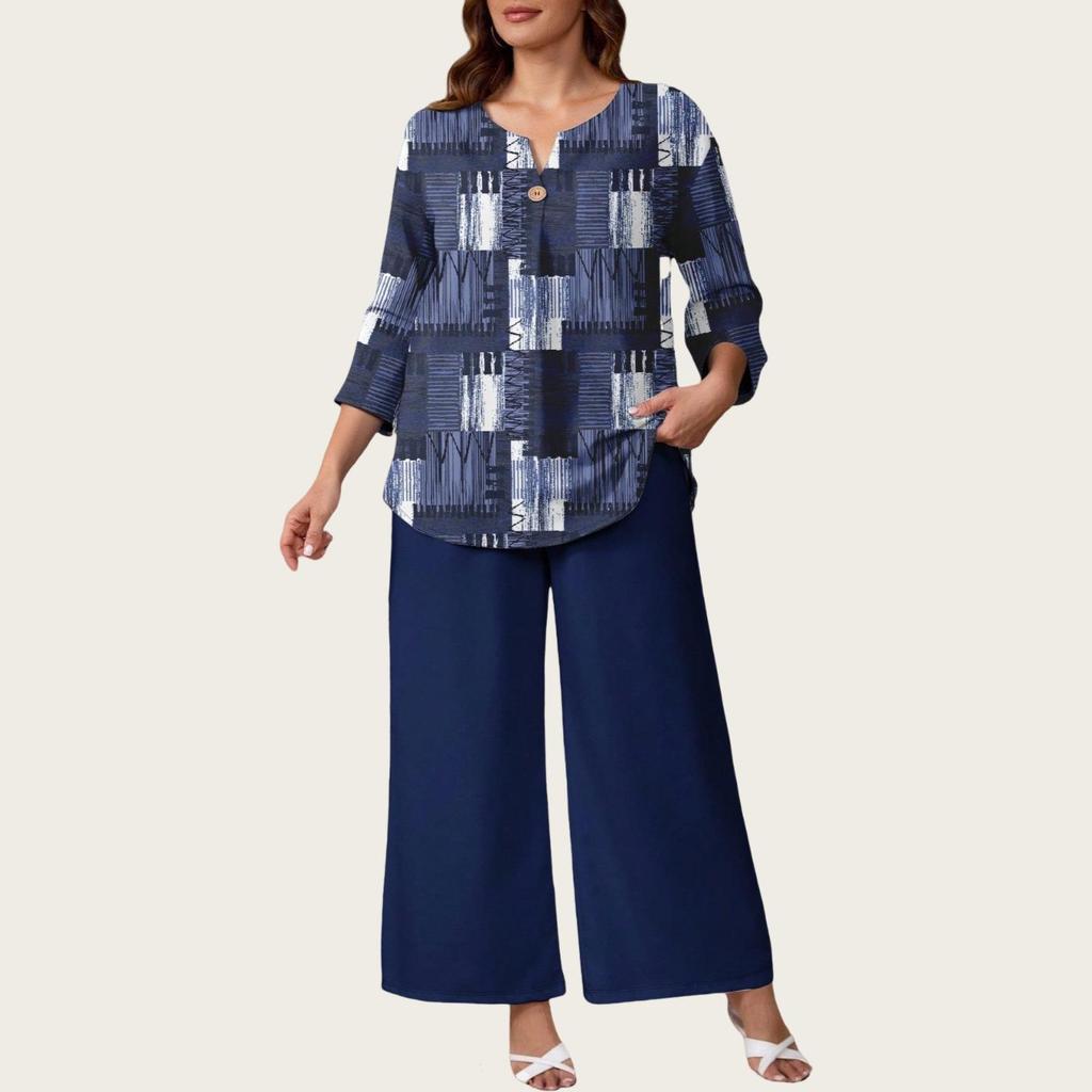 Middle Eastern Muslim Print Two-Piece Set with Exquisite Imitation Embroidery for Cross-Border E-Commerce in Malaysia