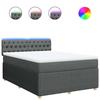 Maison Exclusive - Sommier à lattes de lit avec matelas Gris foncé 160x200cm Tissu