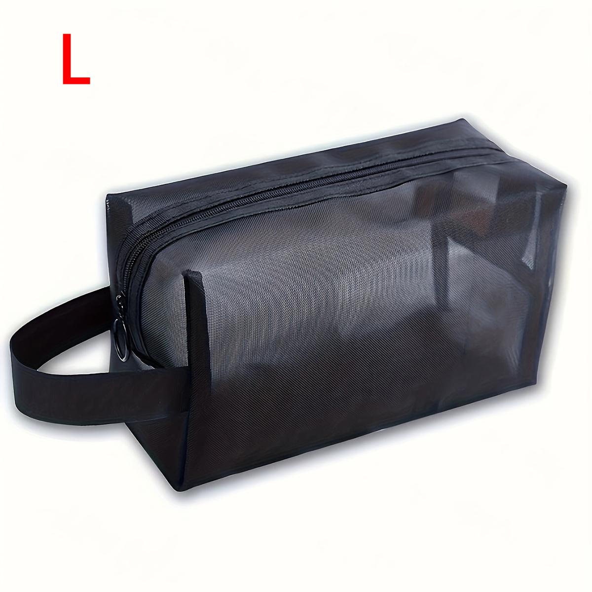 

1PC Travel Black Mesh Cosmetic Bag Zipper Makeup Bag For Women Wash Toiletry Bag Makeup Organizer Portable Storage Pouch