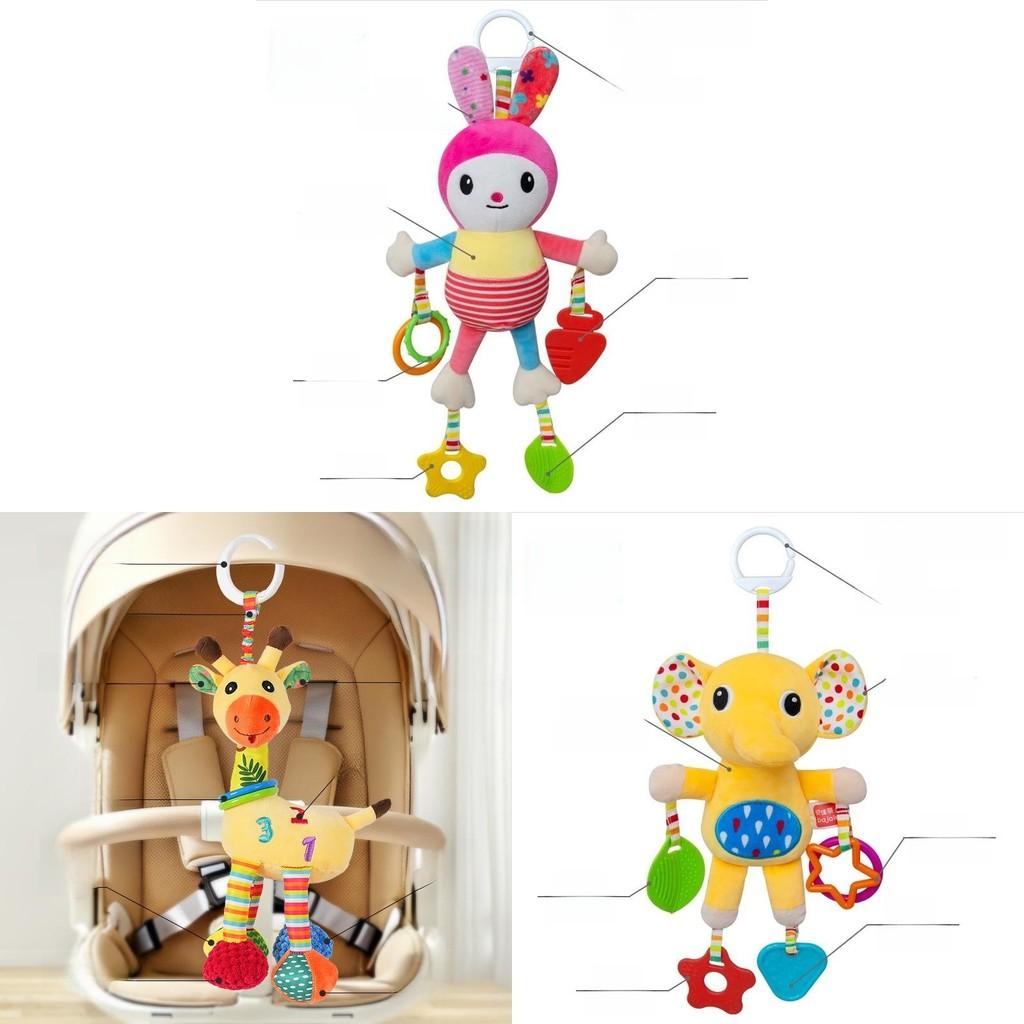 Infant Car Seat Hanging Toy With Plush Material And Interactive Sound For Newborns