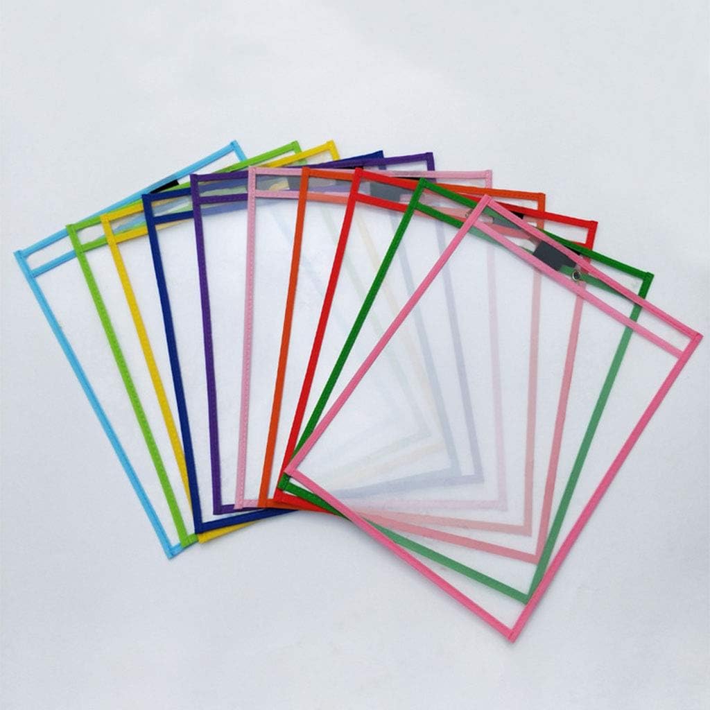 10X File Folder Document Bag Reusable Sheet Protectors for Classroom Teacher Student Office Supplies 10 Colors