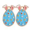 Easter Drip Oil Cartoon Egg & Rabbit Alloy Pendant Charm for DIY Necklace Accessories
