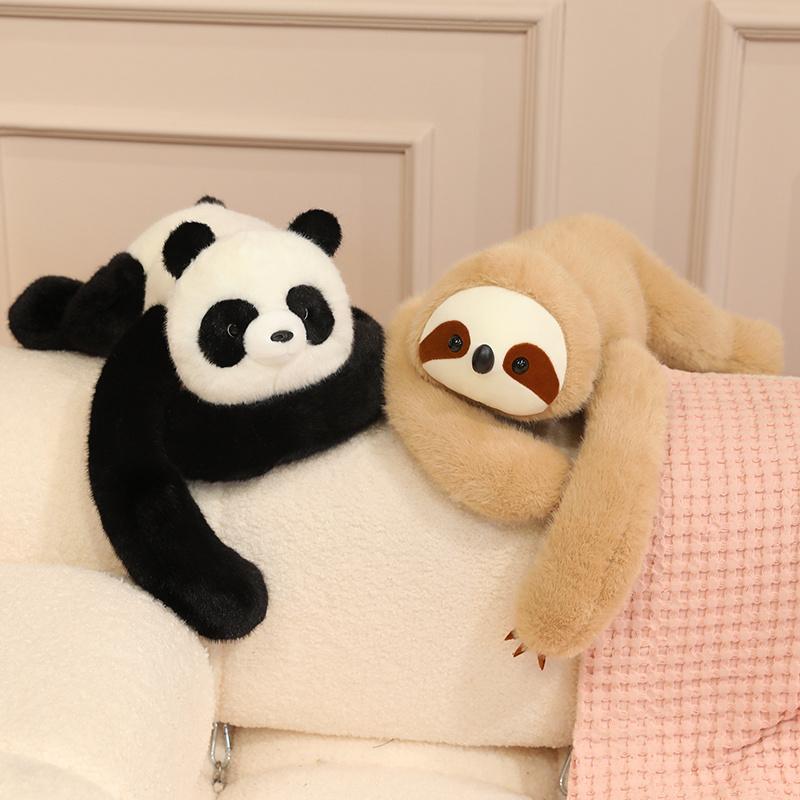 50/60CM Lovely Lion Panda Sloth Elephant Piggy Plushie Toy Plush Animal Can Lie on the Shoulder Cushion Creative Kids Gift